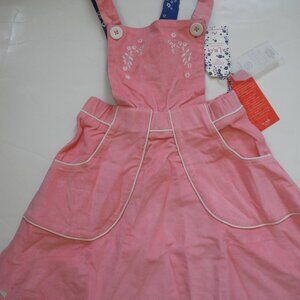 Alba of denmark pink corduroy jumper dress 128 7 8 NWT